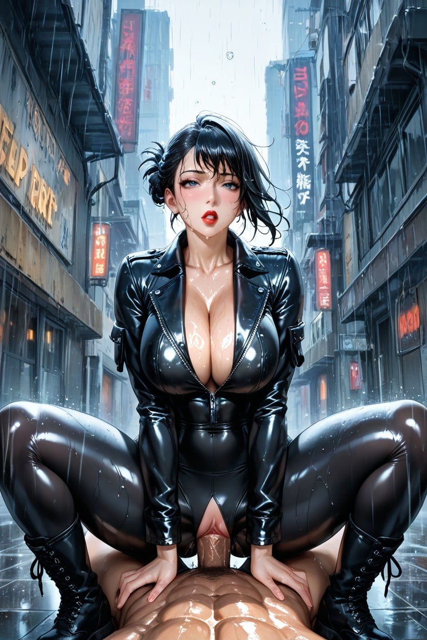 Very Big Muscular Man Fucking Woman With Big Cock, Eyes Wide Open, Wind In Hair AI Porn