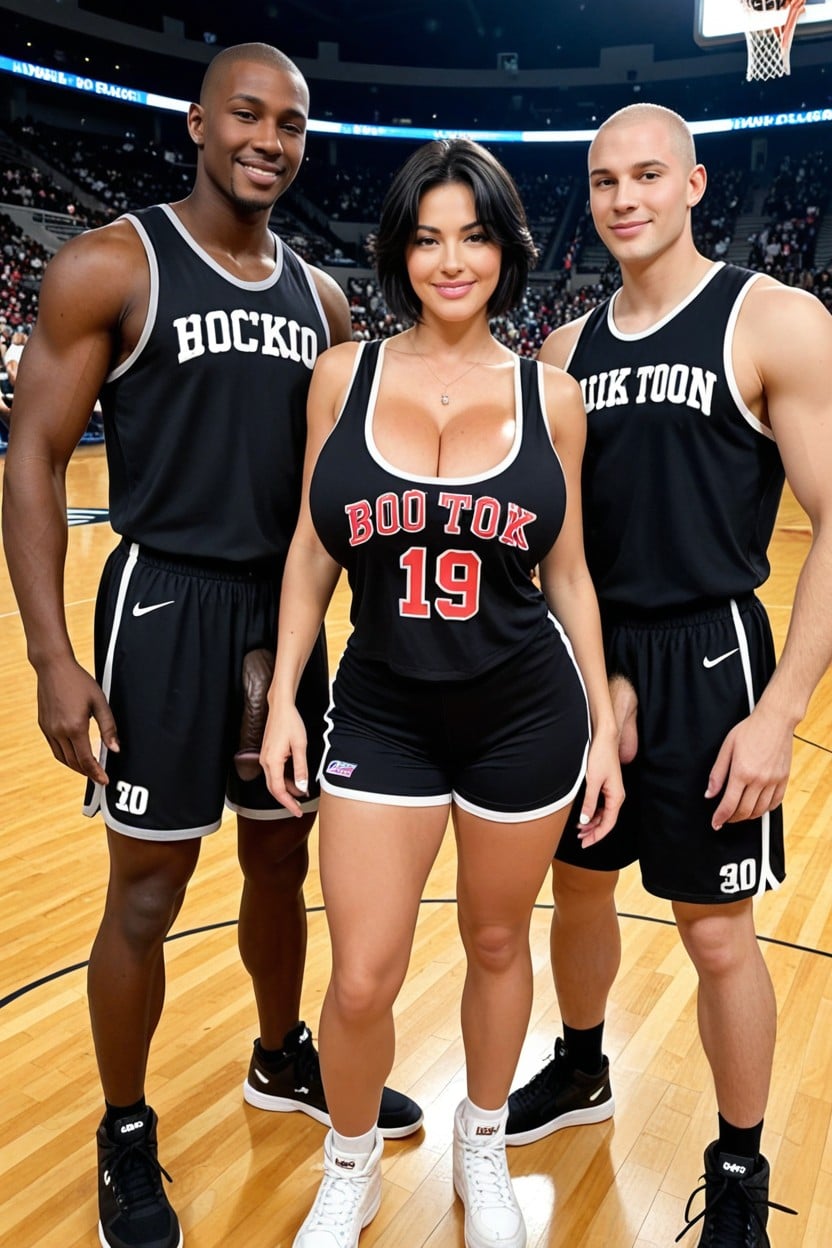 Background Of Basketball Arena, Interracial, 30+ AI Porn