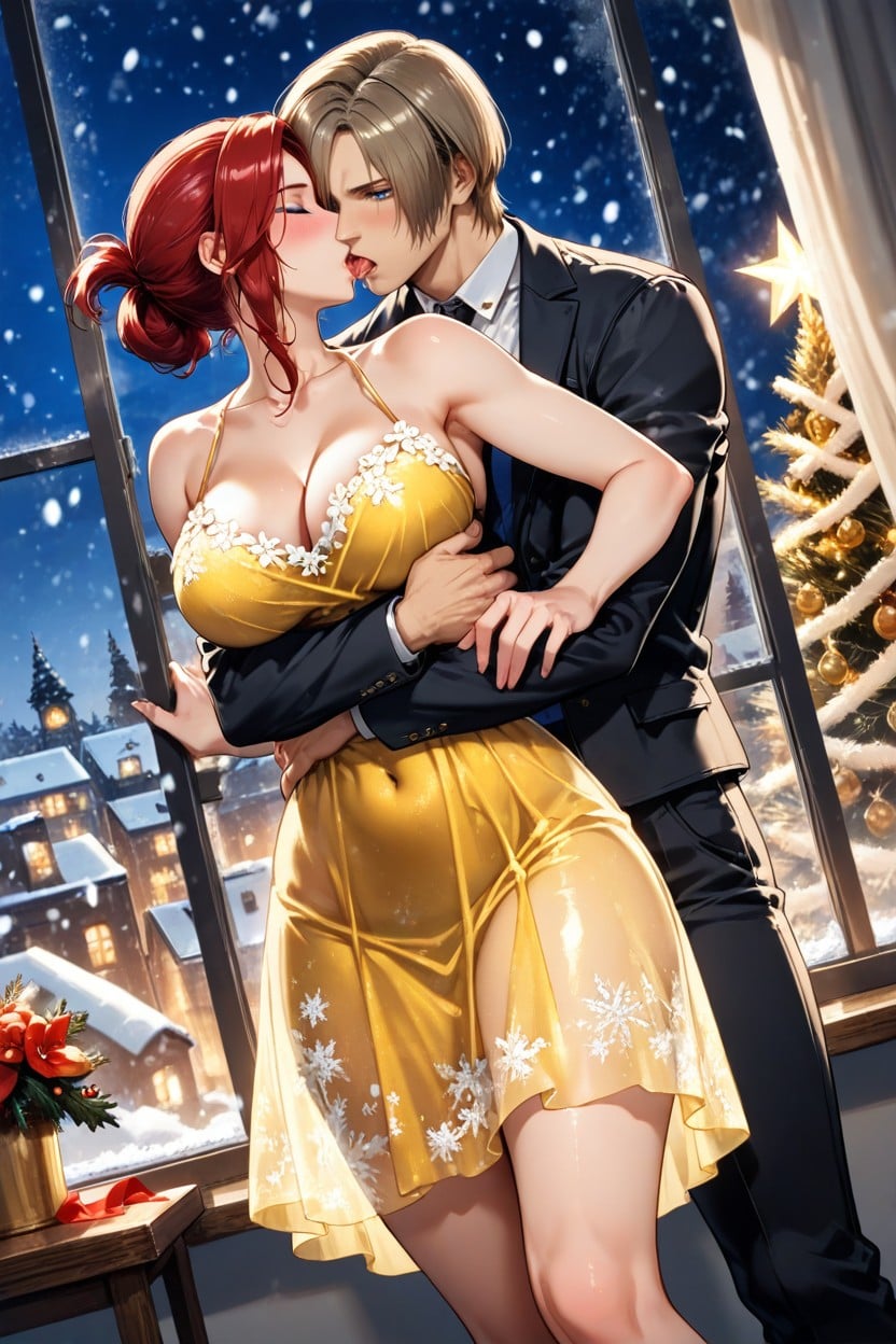 Male Is Not Embracing Her, Low Angle Shot, Noche Hentai IA
