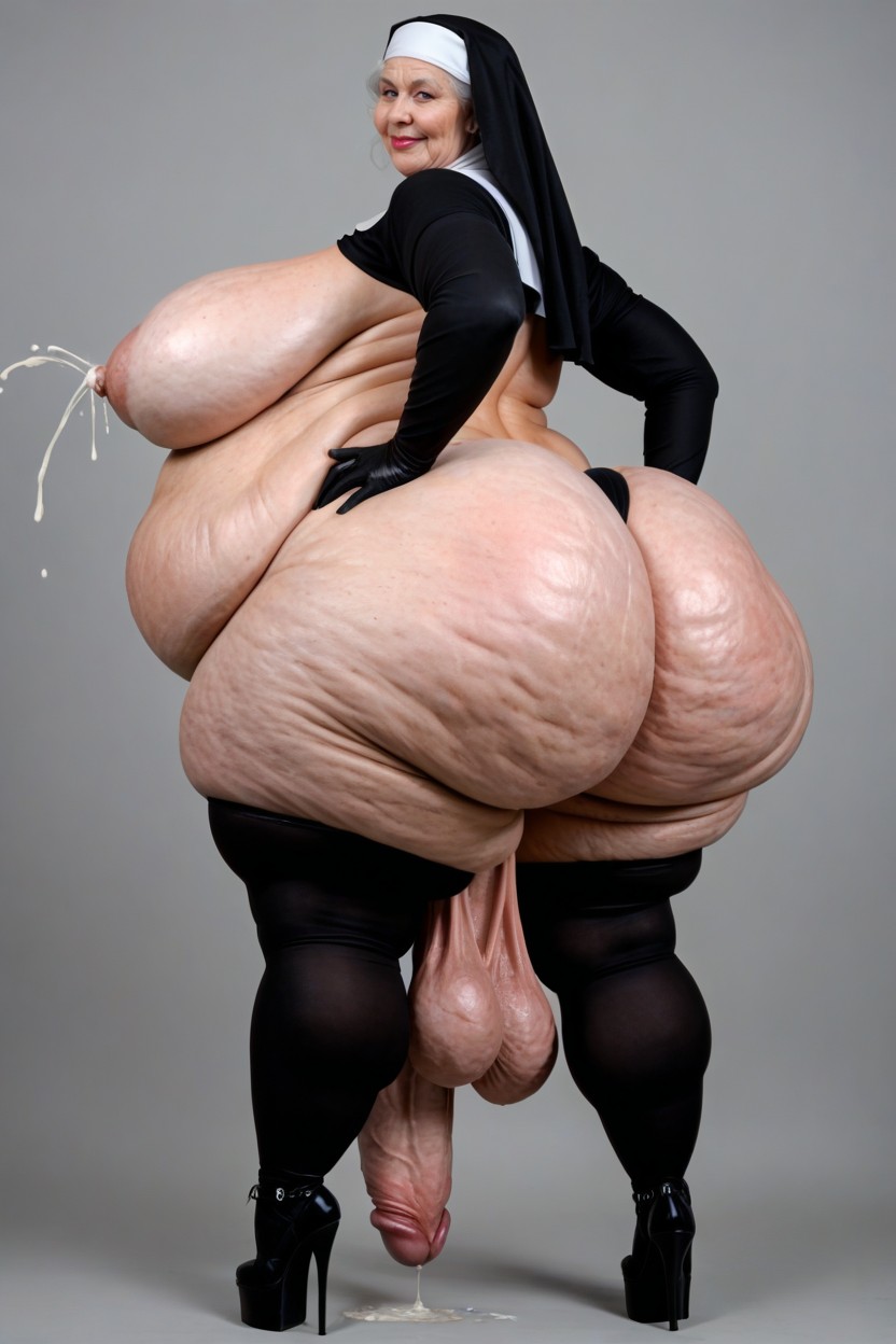 Saggy Balls, Low Hanging Balls, Voluptuoso Travesti IA Pornô