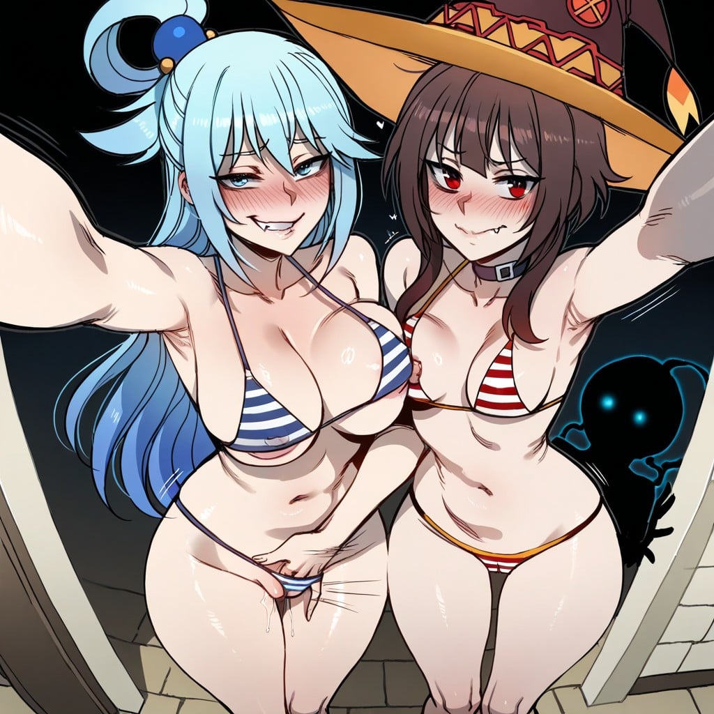 Aqua From Konosuba, Megumin From Konosuba, Swollen Pussy Hentai AI Porn