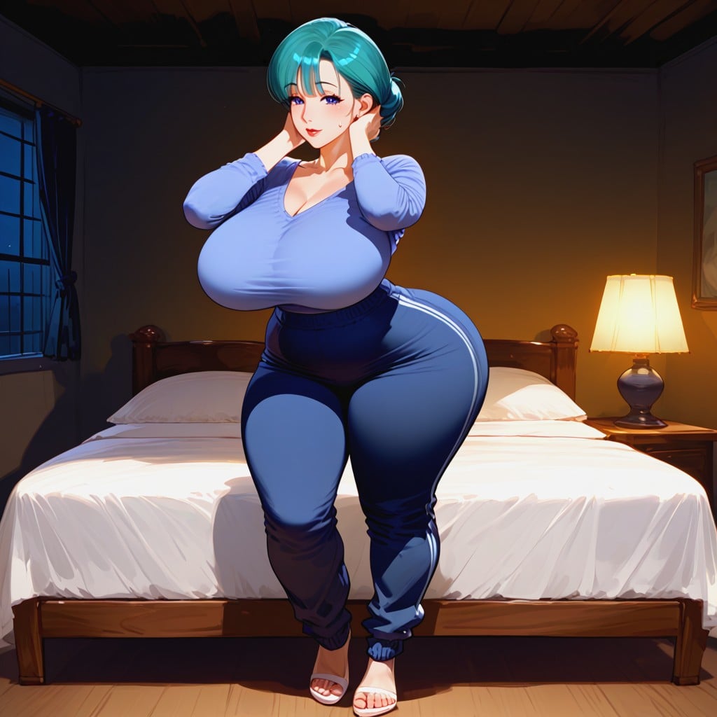 Hands In Face, Bend Over In Bed, Wasp Waist MILF AI Porn