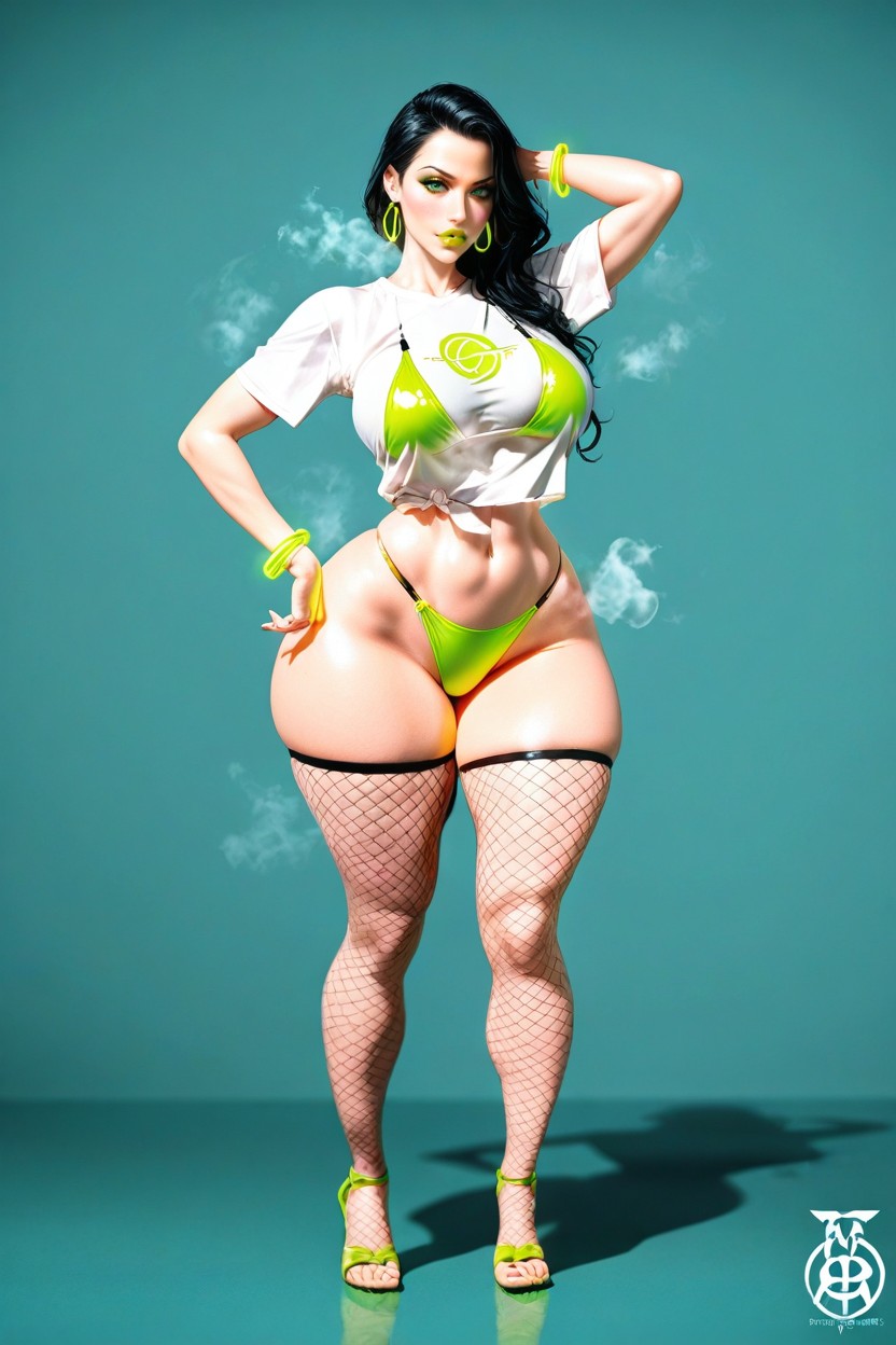 Black Hair, Looking At Viewer, Strong Calves AI Porn