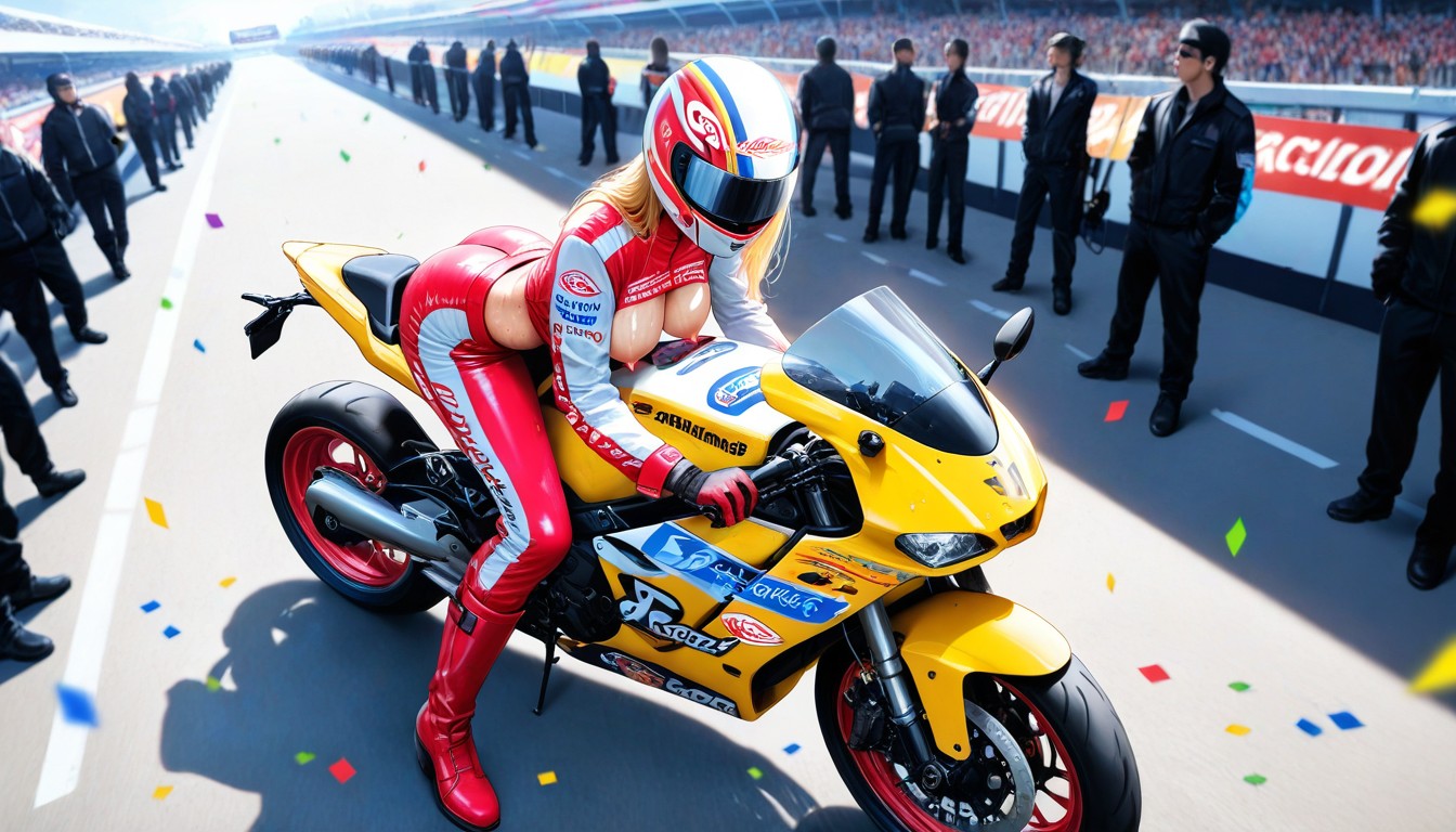 Low Rise Racing Boots, Side View, Cinematic Hentai AI Porn