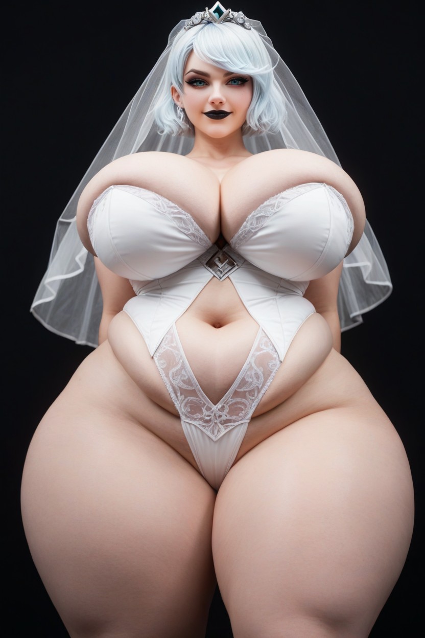 Black Eyelashes, Extremely Large Ass, Most Gorgeous Female Face Possible AI Porn