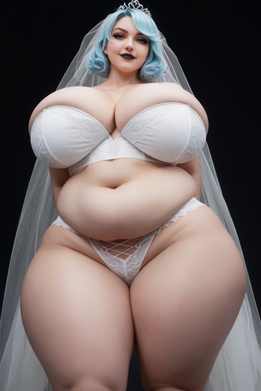 Gigantic Oversized Colossal Breasts, Ghostly Gray Pale Gwen From League Of Legends, Most Ghostly Gray Skin Possible AI Porn