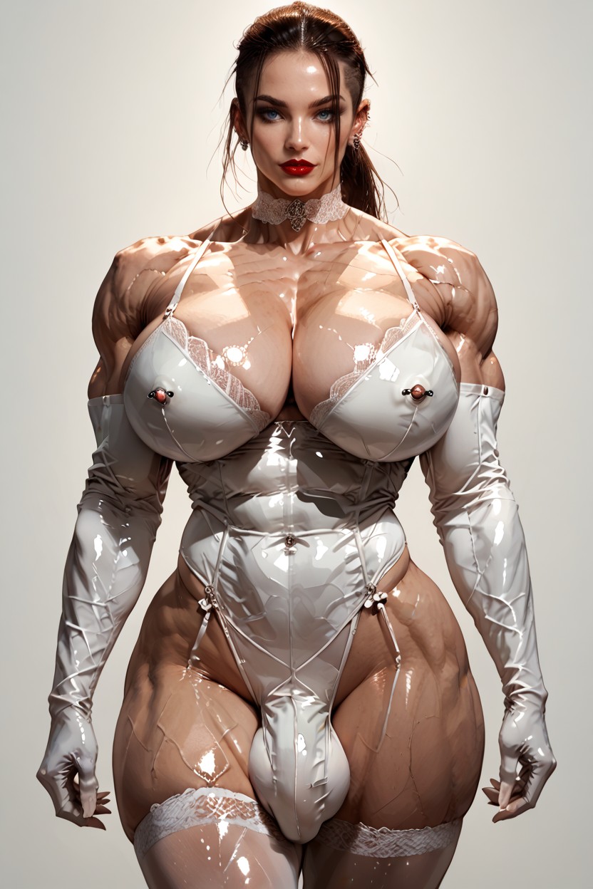 Latex Gloves, Cock Bulge, Oiled Shemale AI Porn