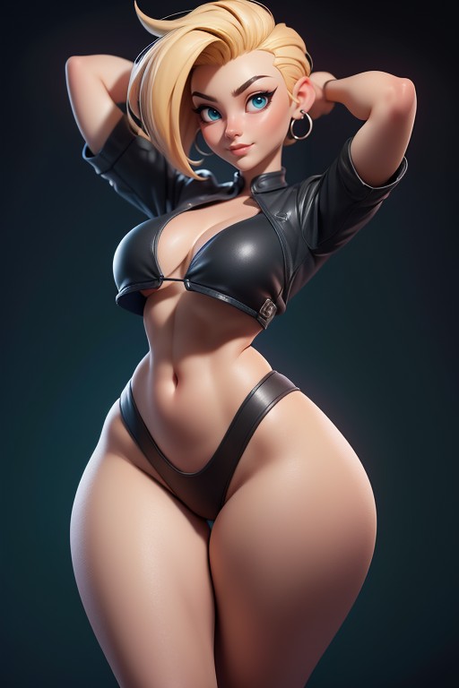 Pixie Cut, Gi Joe Beautiful Gorgeous Face, Sexy Woman Soldier Hentai AI Porn