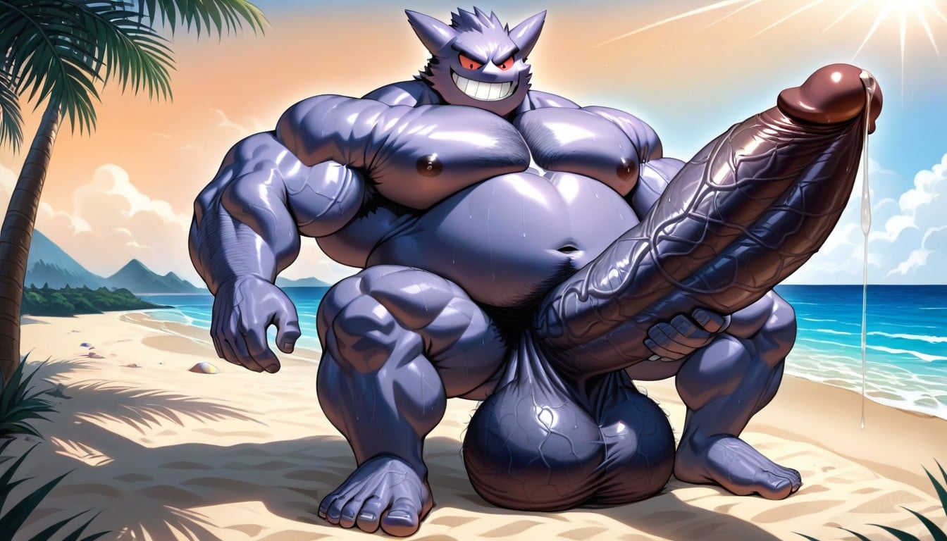 Bara Pecs, Gengar Solo, Purple Cock AI Gay Porn