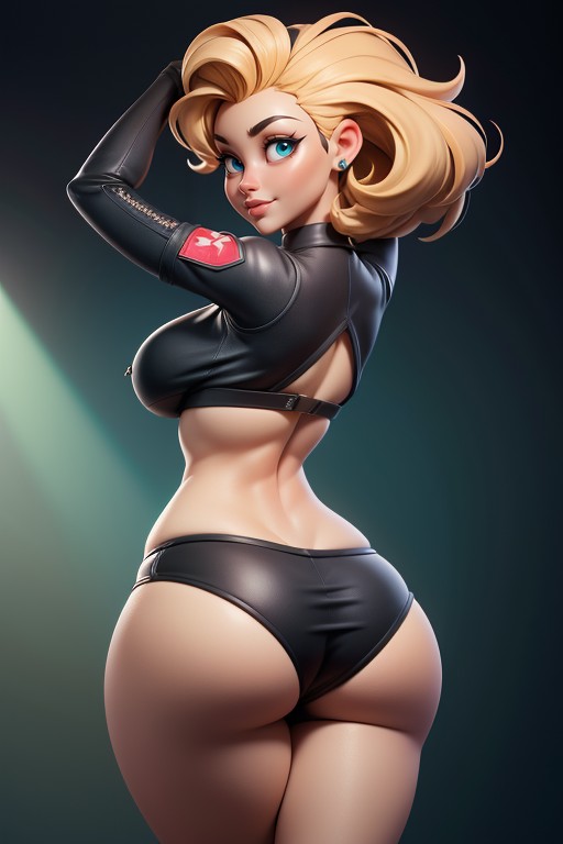 Massive Bubble Shaped Ass, Rapado, No Hair At The Back Of Head Hentai IA