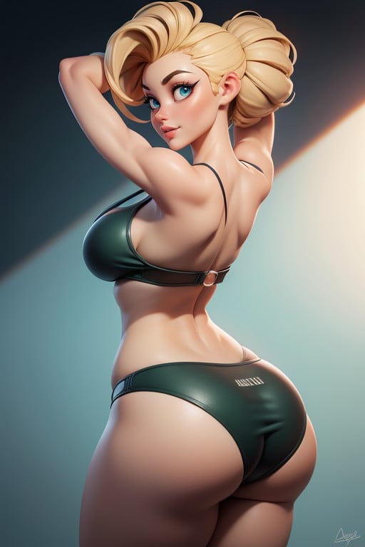 Rear View, Sexy Smile Looking Back At Viewer, Looking Back At Viewer Hentai AI Porn