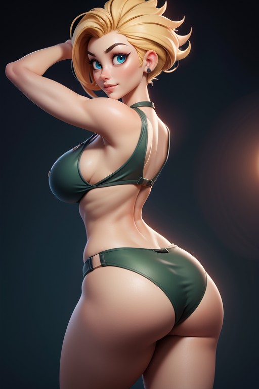 Curvy Hips, Rear View Of Massive Ass, Thick And Curvy Body Hentai AI Porn