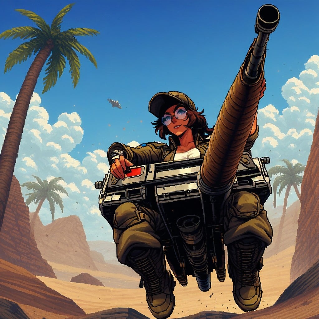 D Game Graphics, Khaki Knee Pads, Highly Detailed Sprite AI Porn