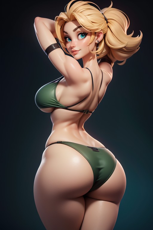 Massive Bubble Shaped Ass, Arms Up, Tall Curvy And Thick With Perfect Proportions Hentai AI Porn
