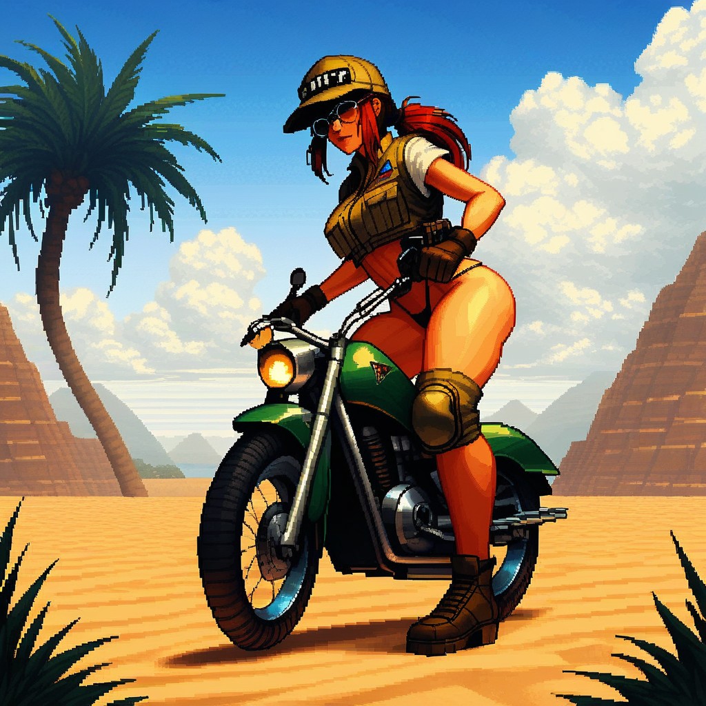 Desert Vast In The Background, Detailed Sprite, Bottom Up AI Porn