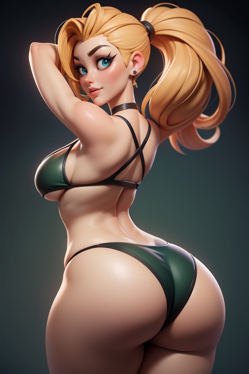Buzzcut, Blue Eyes, Rear View Hentai AI Porn