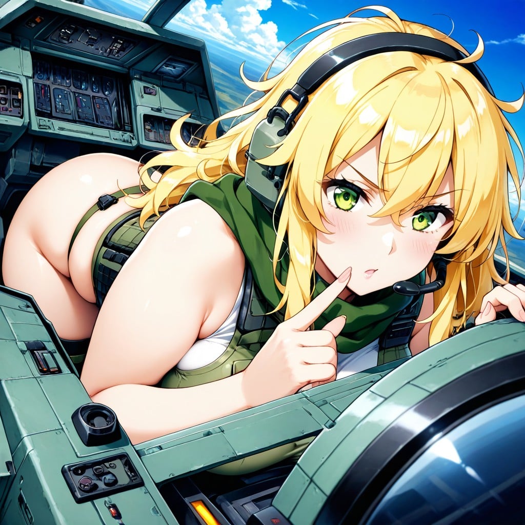Thick, With A Determined Expression, Cockpit Canopy Is Visible AI Porn