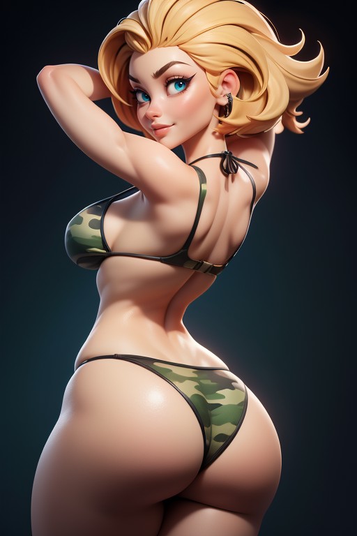 Large Breasts, No Hair In The Back Of Head, Pixie Cut Hentai AI Porn