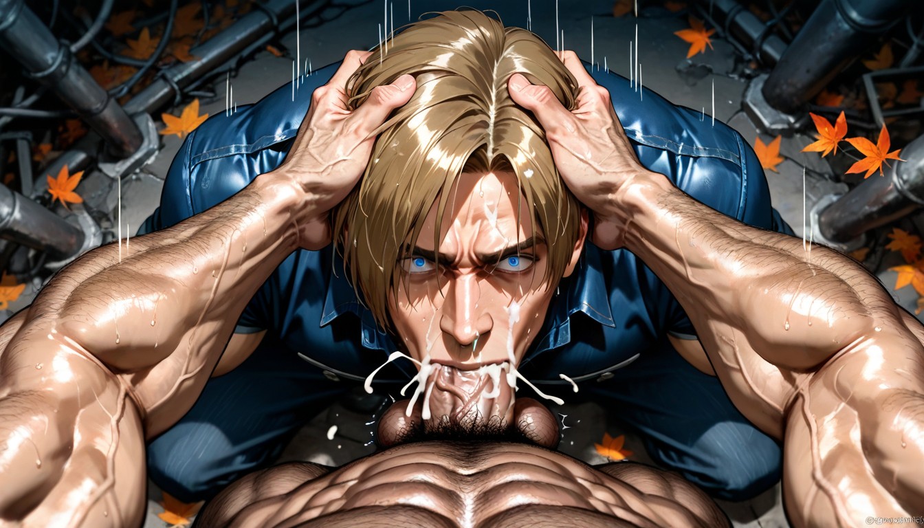 Deep Throat, Leon Kennedy Sucking Big Cock, Huge Gorilla Balls AI Gay Porn