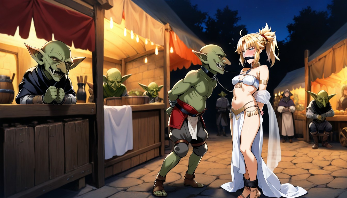 Only One Goblin, Side View Full Body View, Takeda Hiromitsu Art Style Hentai AI Porn