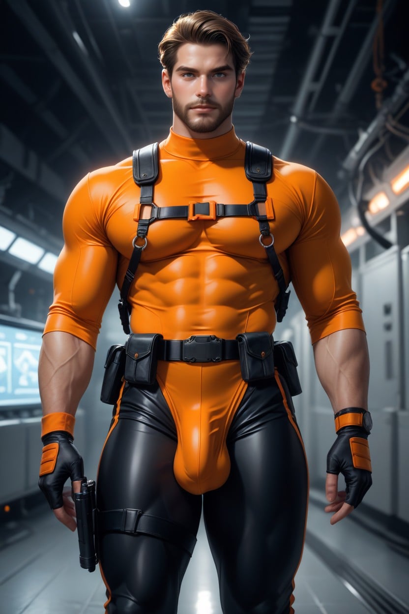 Massive Pecs, Nipple Rings, Hyper Realistic AI Gay Porn