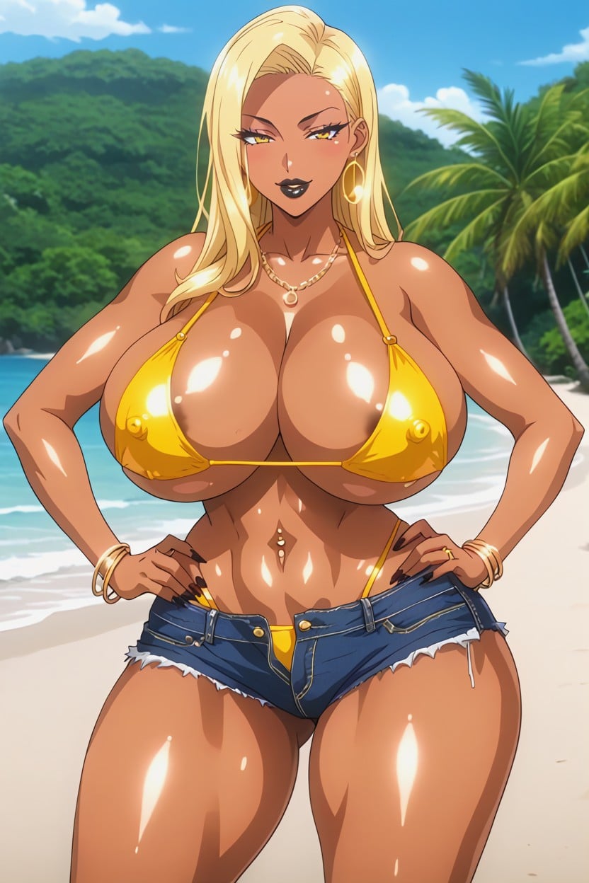 Jean Shorts, Perfect Anatomy, Golden Neckless Hentai AI Porn