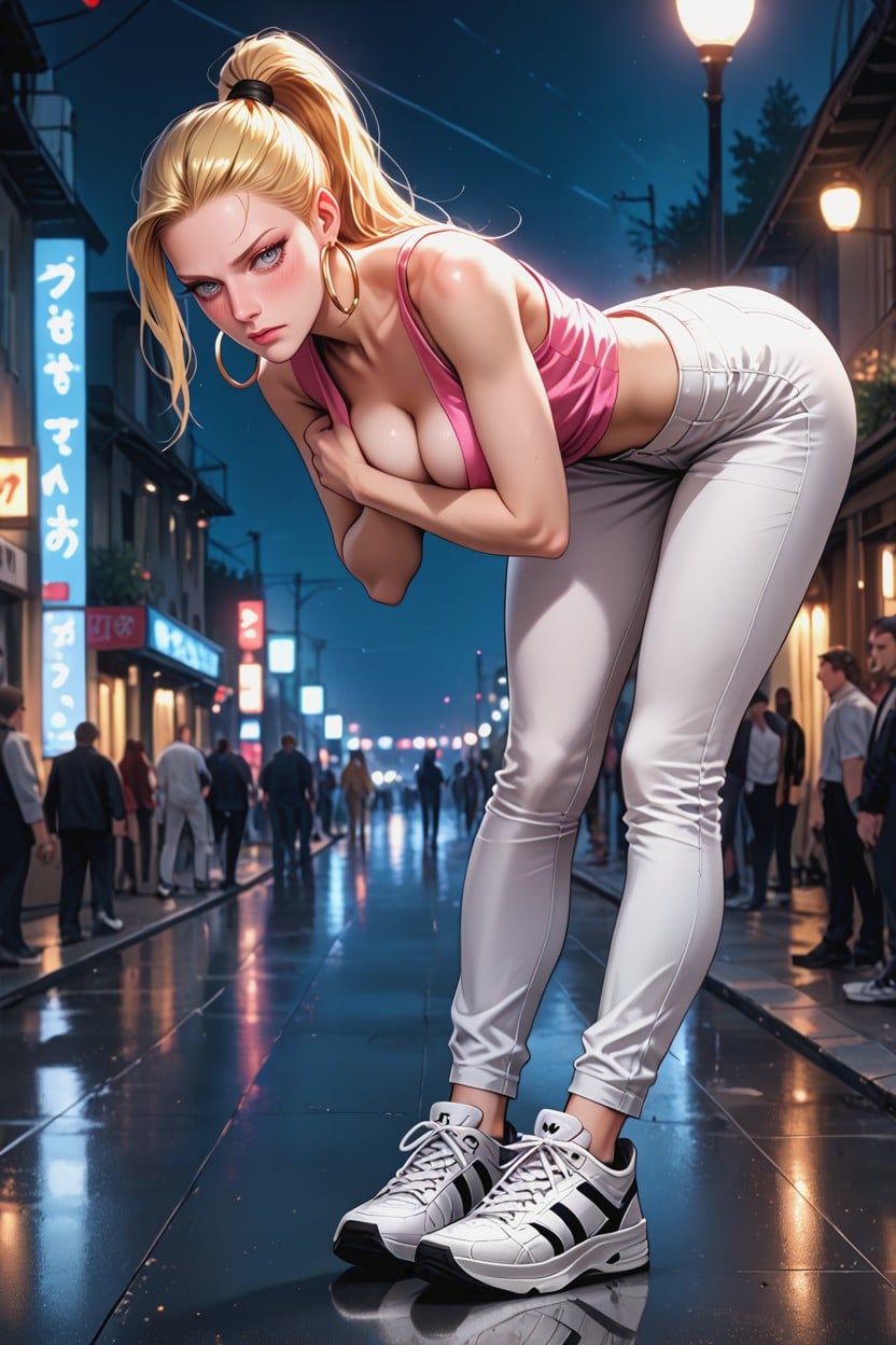 Coloured, Gold Hoop Earrings, Sexy Legs Hentai AI Porn
