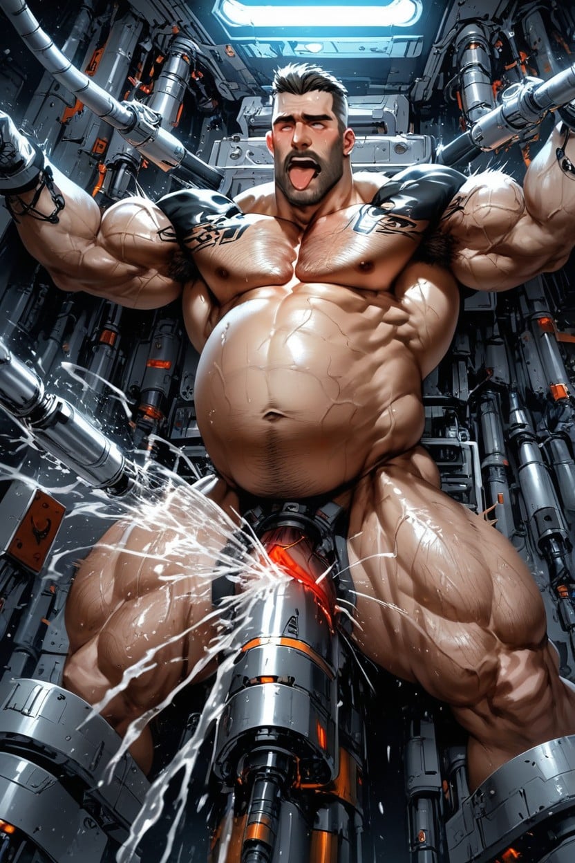 Hands Encased Inside Machine, Science Sex Machine, Breeding AI Gay Porn