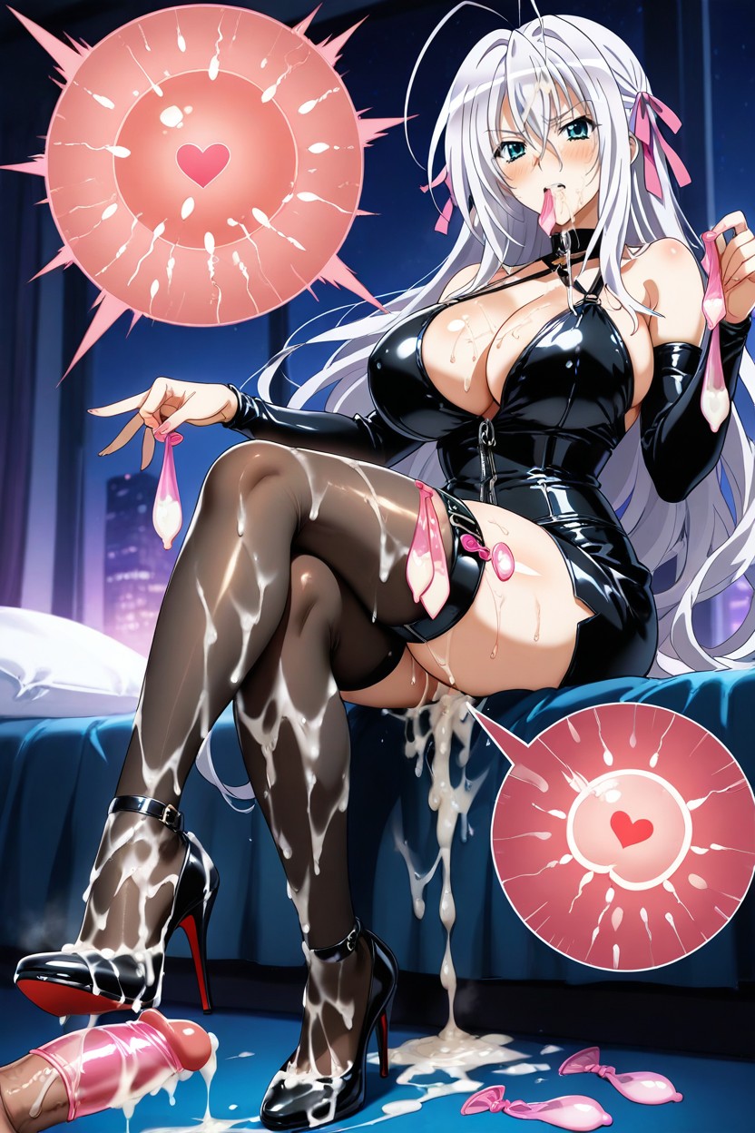 Cum Everywhere, Black Leather Heels, Cum On Hair Hentai AI Porn
