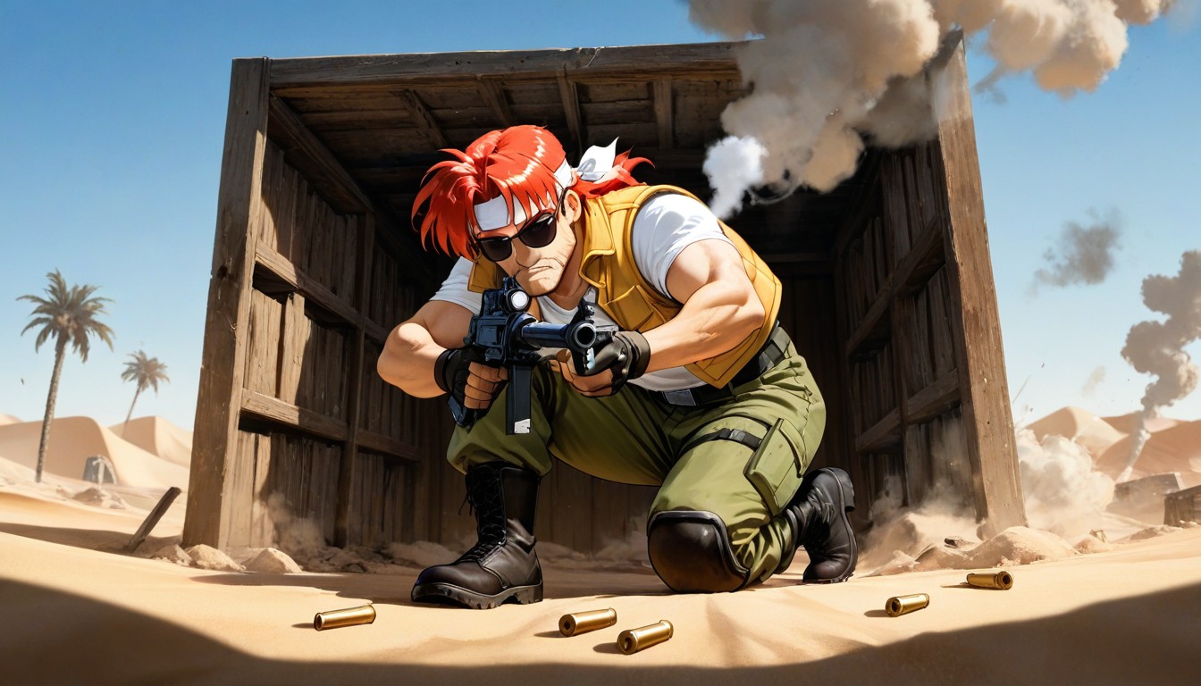 25+, They Are Aiming To The Right Of The Frame, Lying On His Stomach Behind Sandbags AI Porn