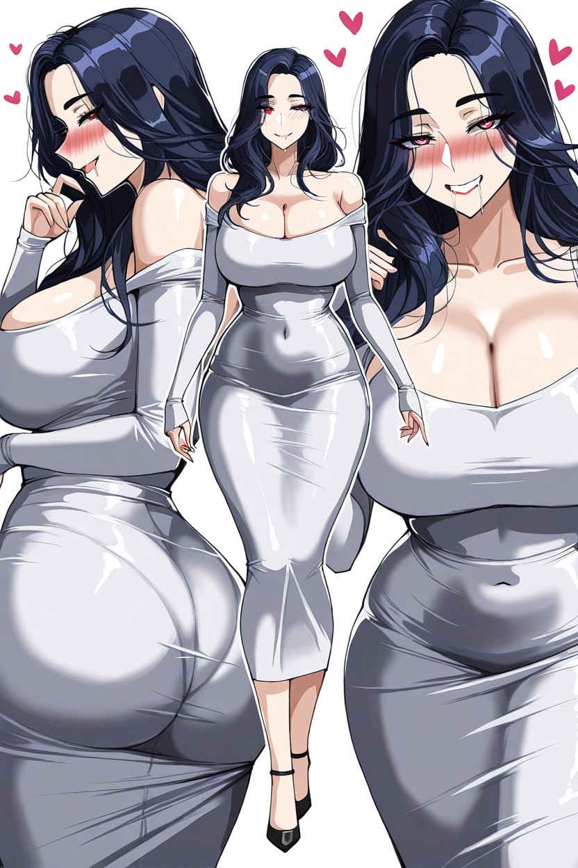 Perfect Face, Massive Breast, Black Hair Hentai AI Porn