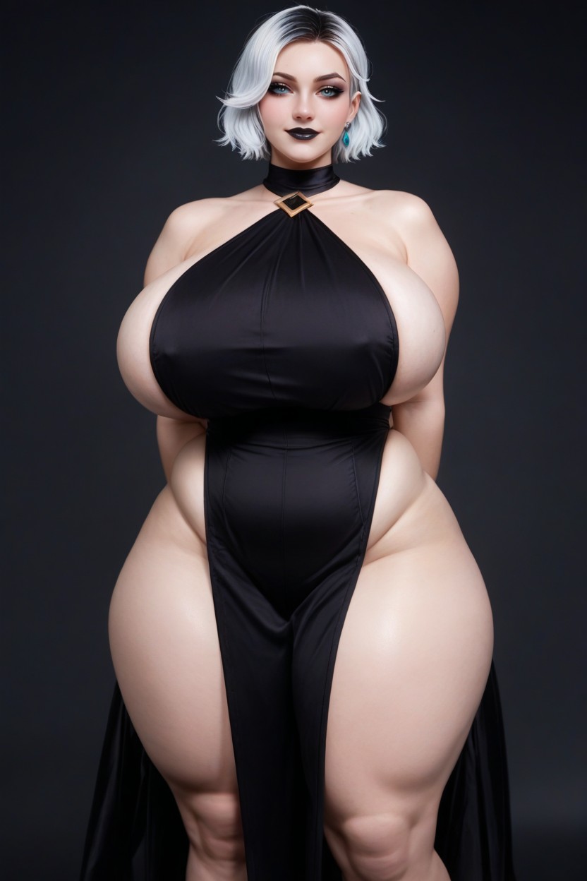 Massive Fat Stomach With Belly Rolls, Gigantic Oversized Colossal Breasts, Extremely Large Ass AI Porn