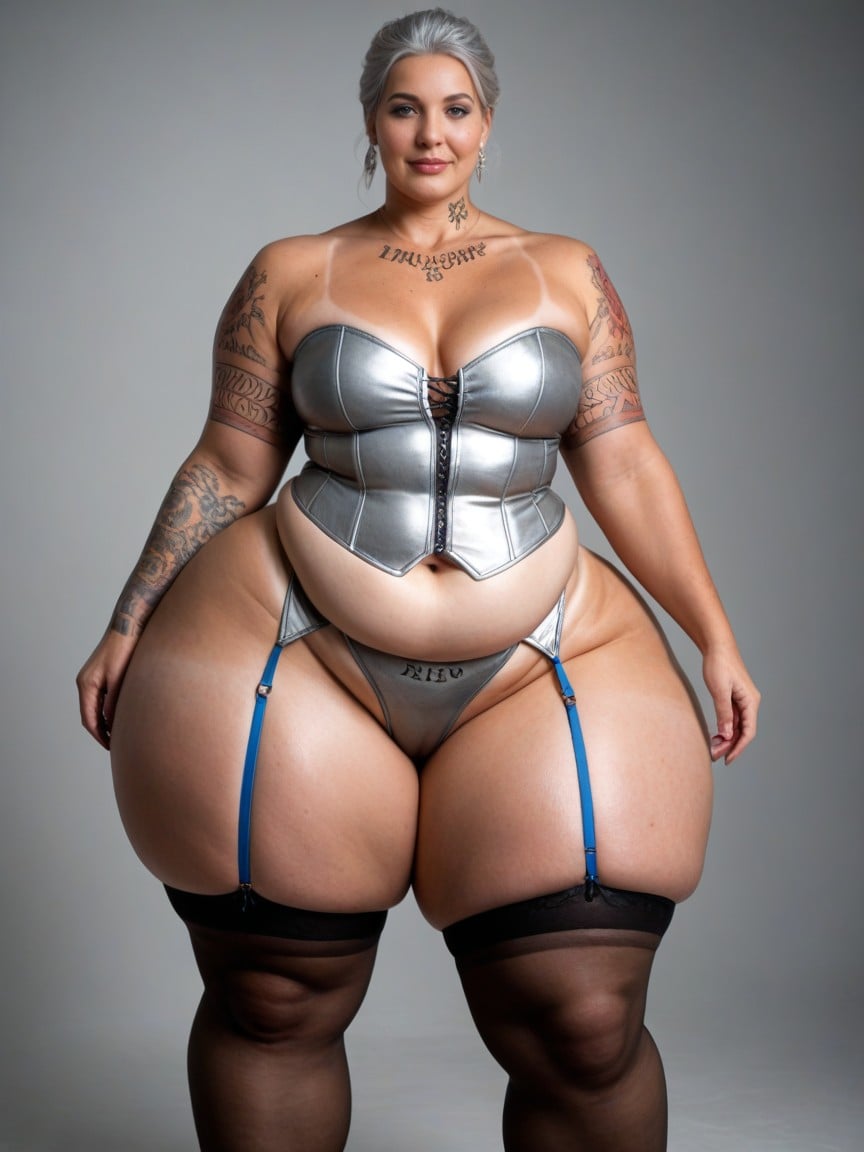 Extra Thick, Massive Legs, Rear View AI Porn