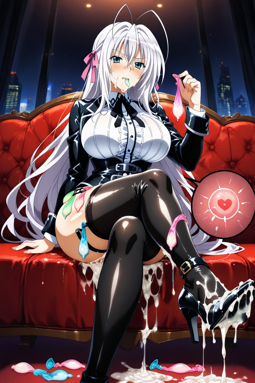 Sperm Covered Feet, Swallowing Semen, Black Leather Heels Hentai AI Porn
