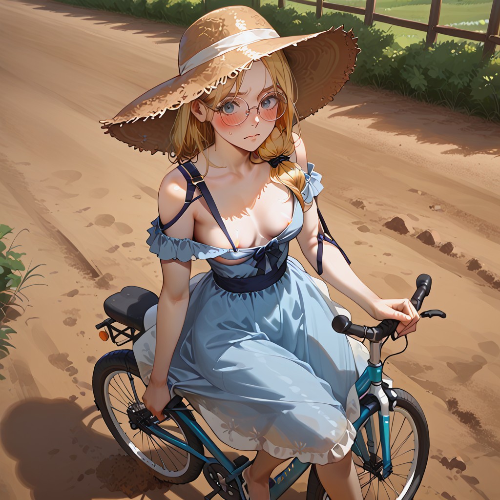 Dirt Road, White Fence, Blonde Hentai AI Porn