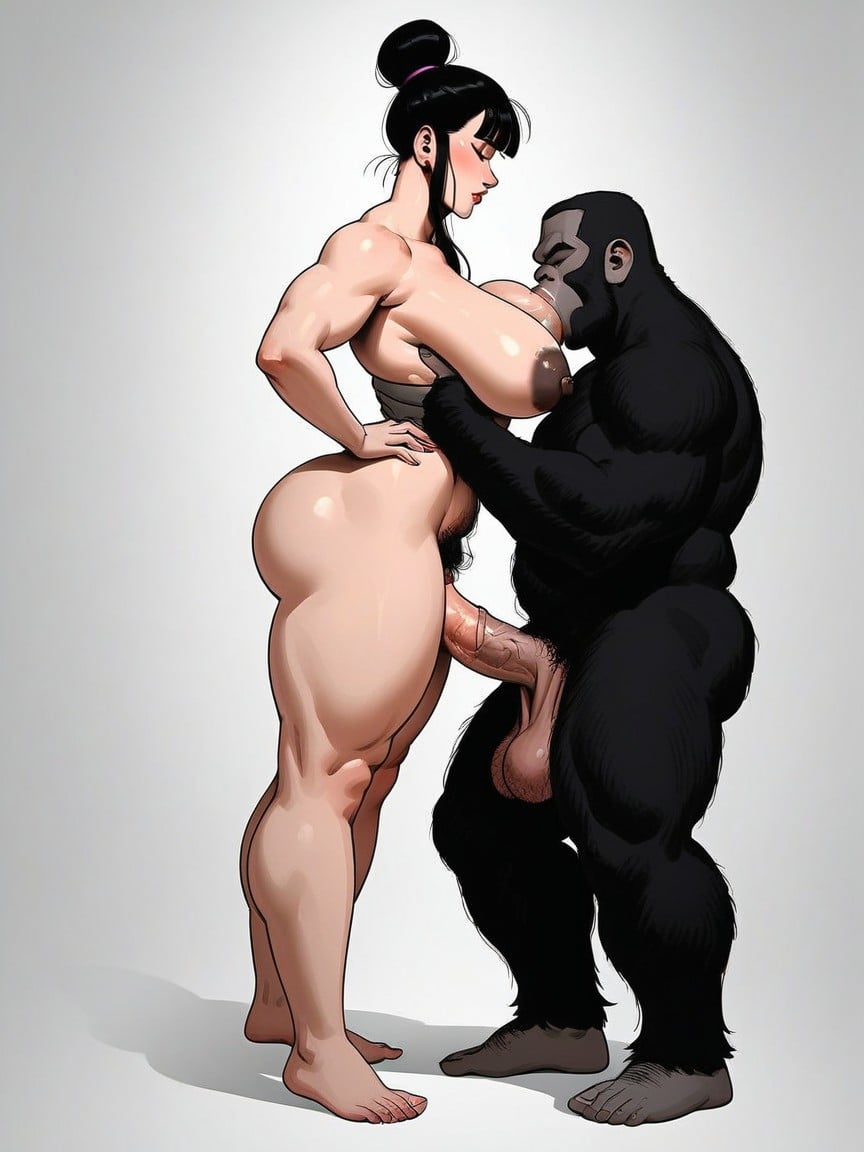 Oversized Pussy, Extra Long Thick Nipples, Hugging AI Porn