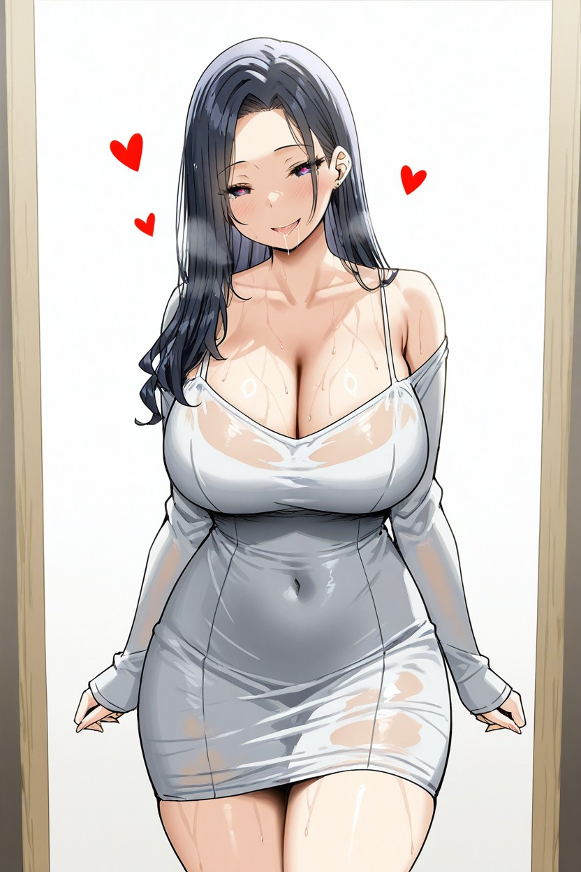 Cleavage, Sugestive Smile, Dress Hentai AI Porn
