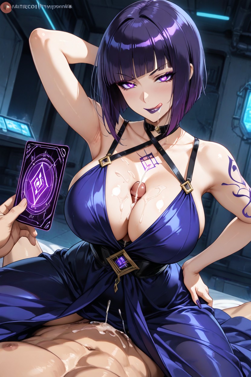 A Patronizing Gaze, A Voluptuous Anime-style Woman, With Straps Around Her Neck AI Porn