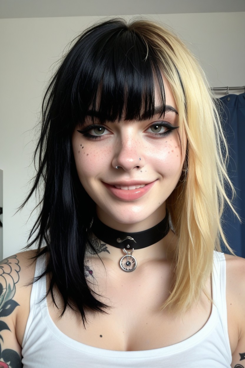Smile, Heavily Tattooed, Long Neck AI Porn