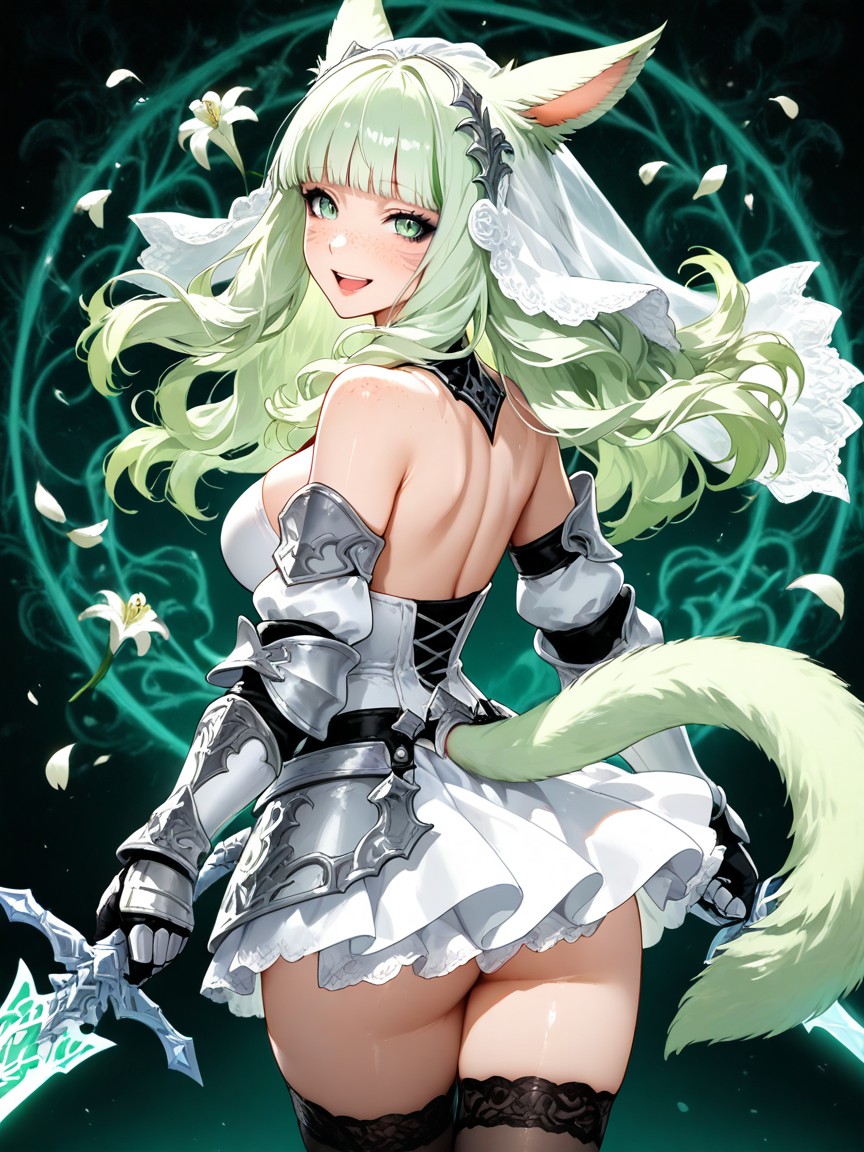 Holding Sword Upwards In One Hands, Standing, Black Makeup Hentai AI Porn