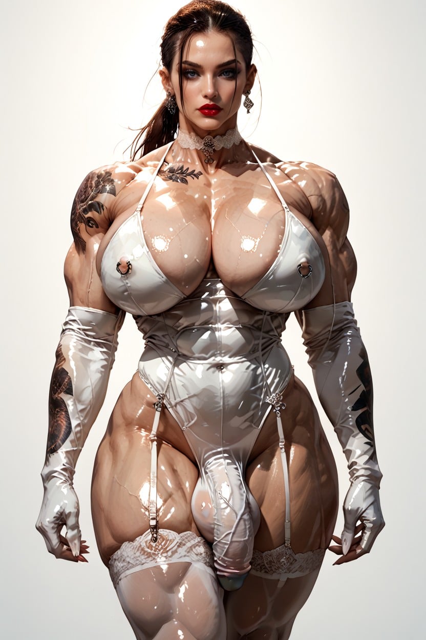 Blue Eyes, Huge Biceps, Bodybuilder Shemale AI Porn