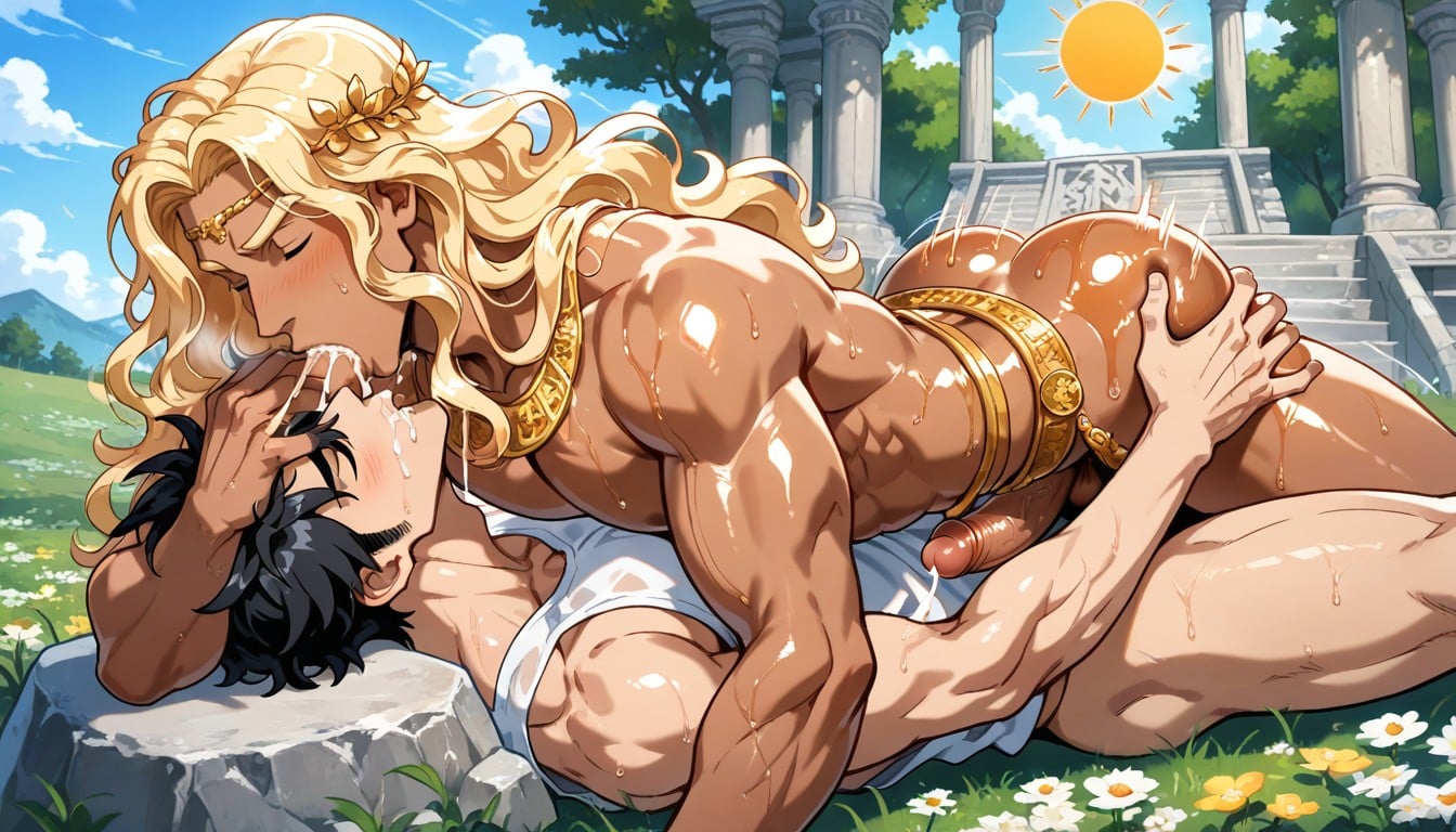 Giving A Blowjob To A White Man, Greek Gods, Cum AI Gay Porn