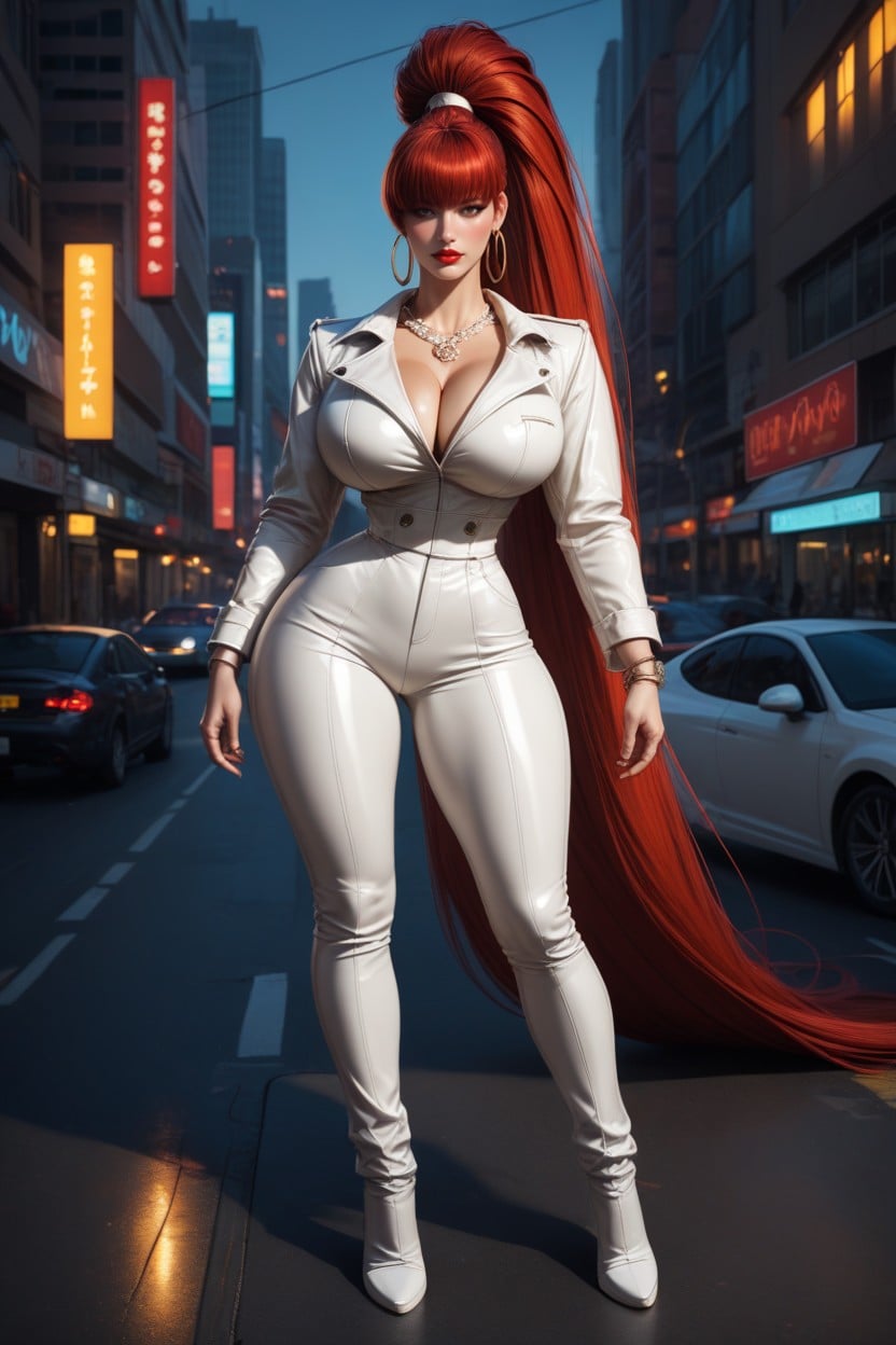 Red, Sci-fi Tech, Thick Healthy Body AI Porn
