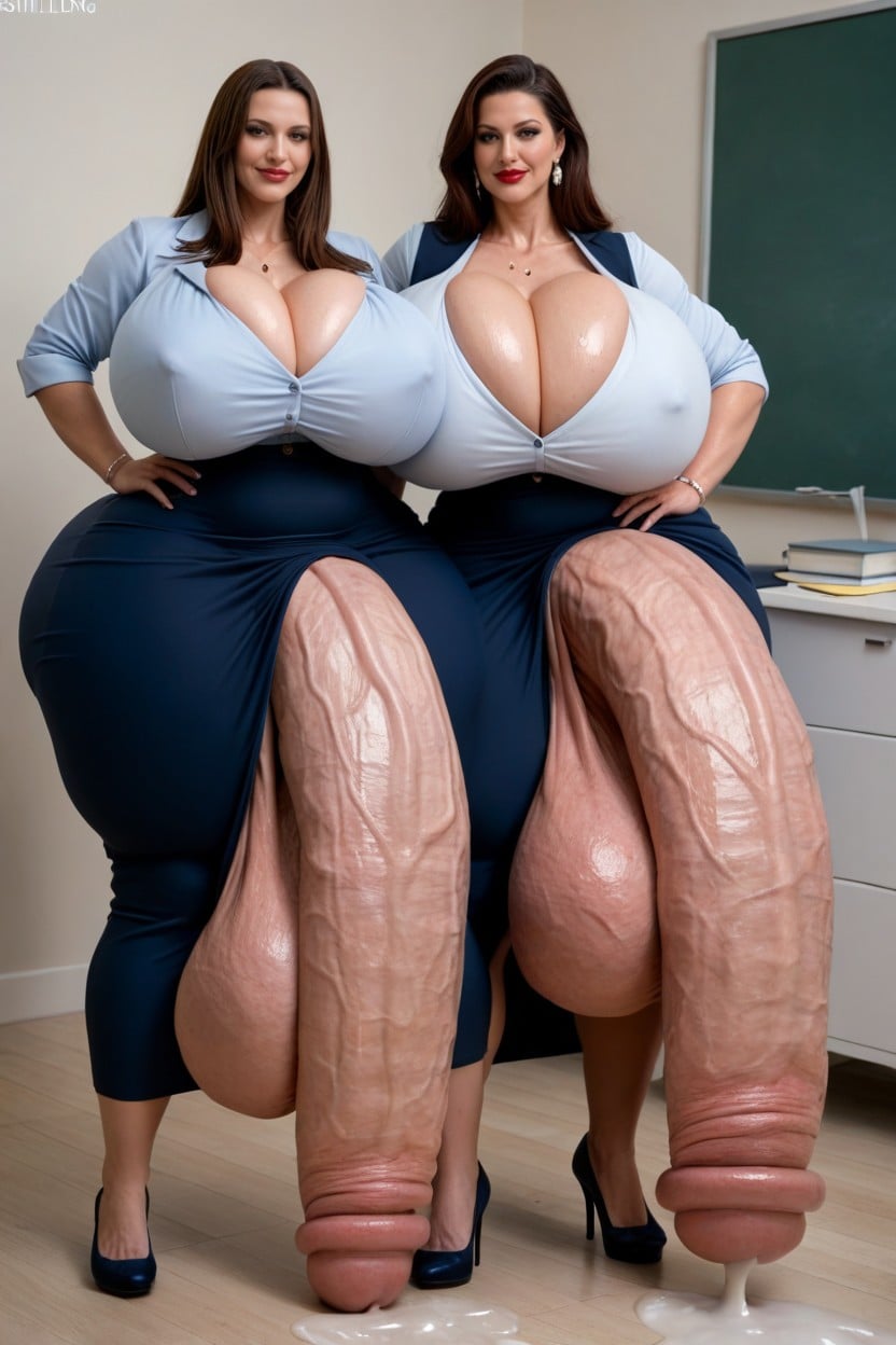 Gigantic Huge Long Flaccid Hyper Cock, Bust Shot, Extremely Large Ass Shemale AI Porn