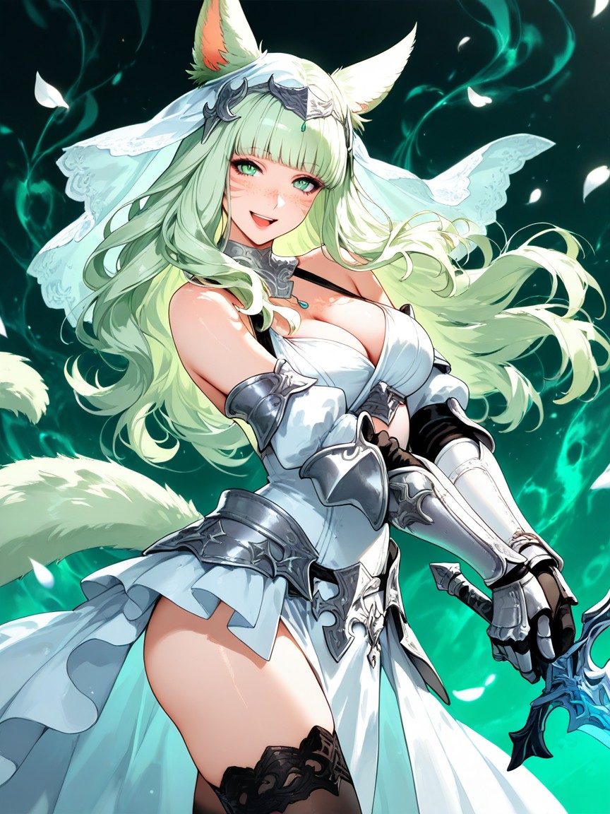 Blunt Bangs, Side-falling Dress Veil, Medium Chest Porno IA Hentai