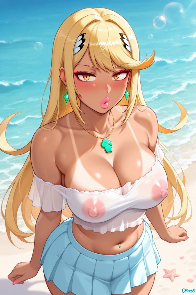 Nipple Bulge, Tanlines, Glistening Body ヘンタイAIポルノ