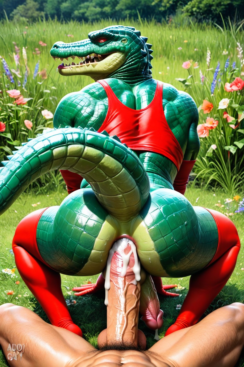 Male Alligator, Testicles, Wildly AI Gay Porn