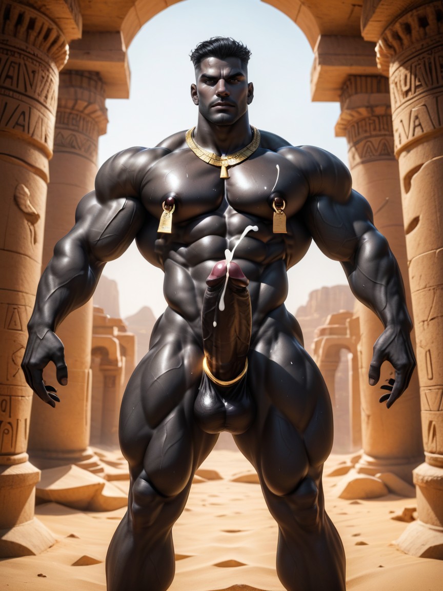 Bodybuilder Physique, College, Cumshot AI Gay Porn