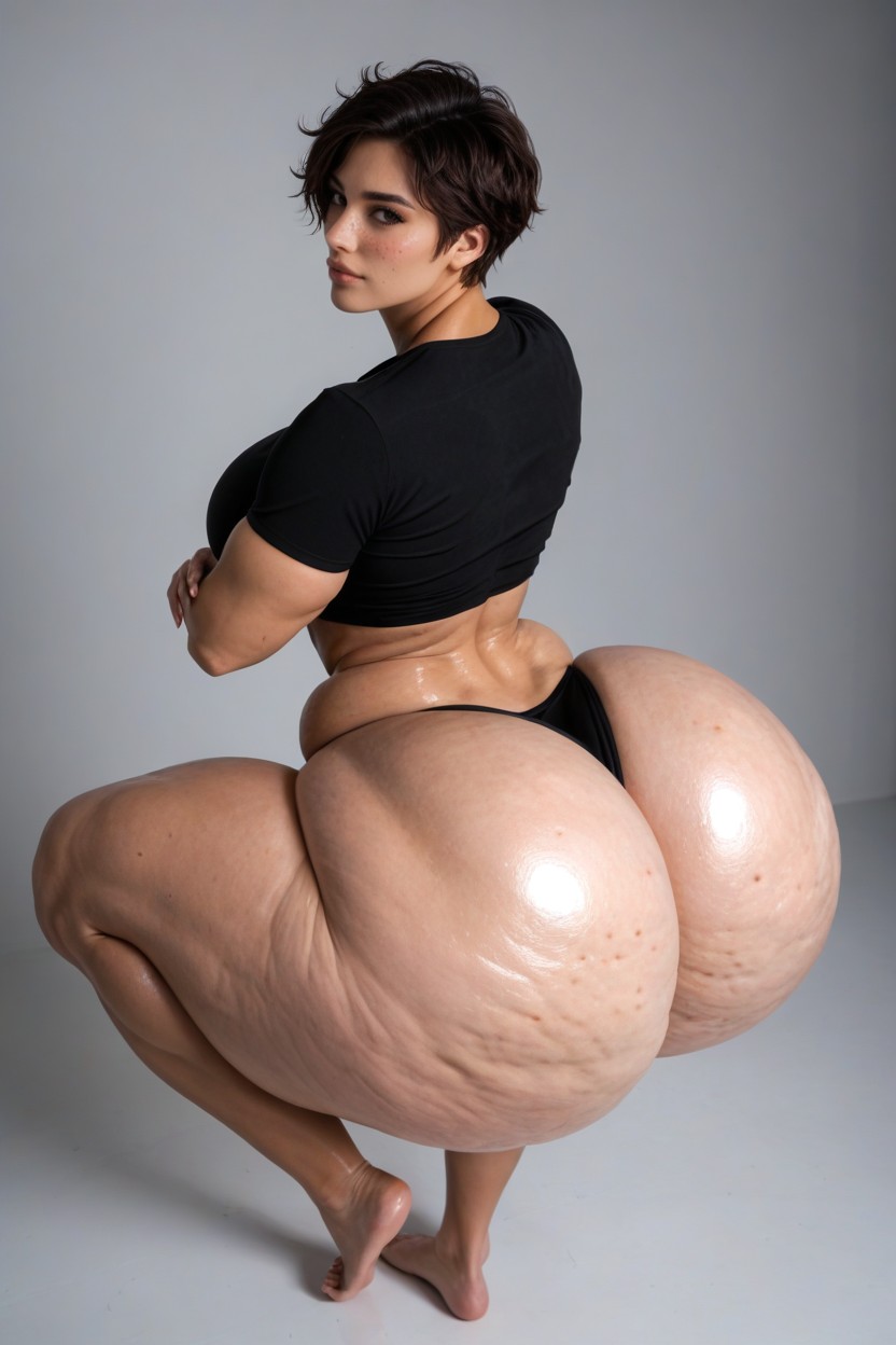 Curvy, Hyper Ass, Extremely Muscular AI Porn