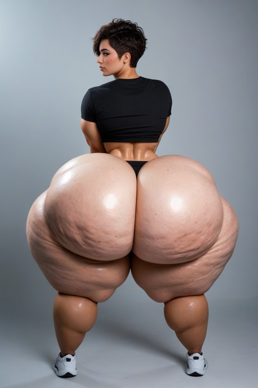 Hyper Ass, Hyper Hips, Wet Shiny Skin AI Porn